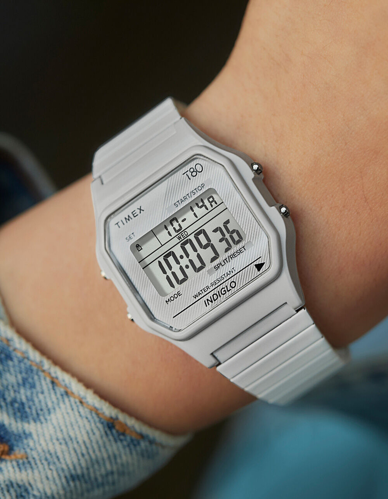 TIMEX T80 34mm Stainless Steel Expansion Band Watch image number 4