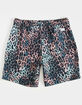 BLUE CROWN Cheetah Dye Mens 7" Swim Shorts image number 5