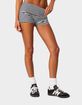 EDIKTED Striped Fold Over Shorts image number 1