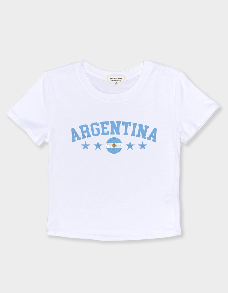 ARGENTINA Flag Soccer Womens Baby Tee image number 1