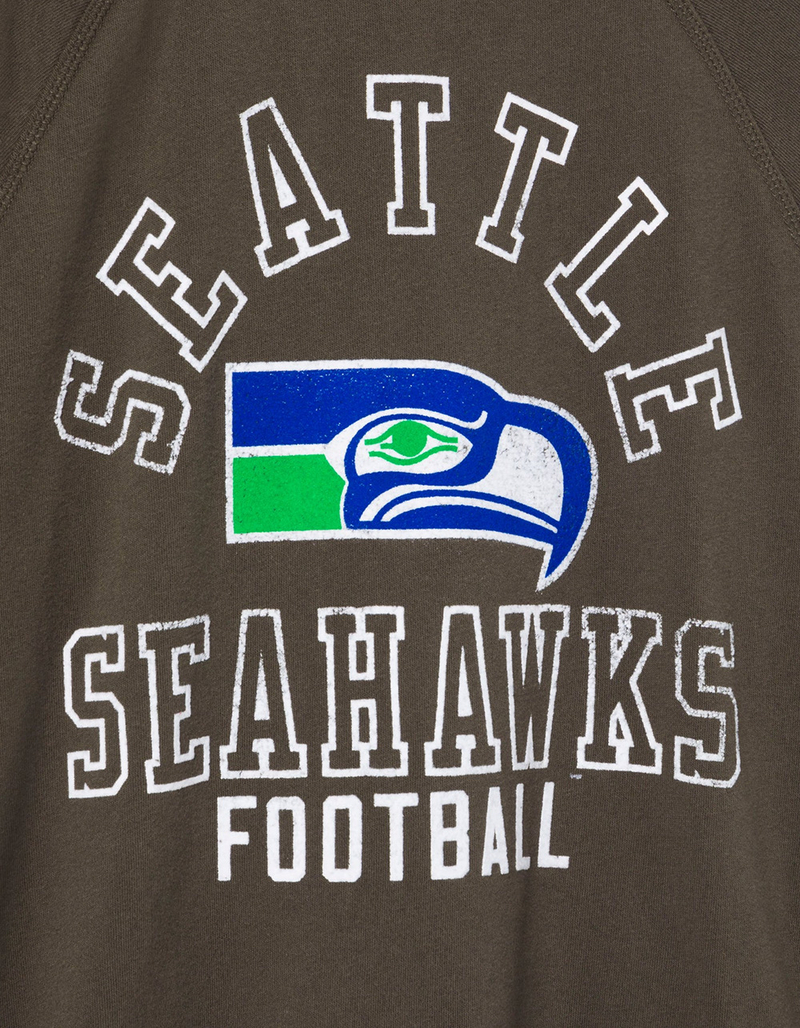 JUNK FOOD Seattle Seahawks Flocked Raglan Womens Crewneck Sweatshirt image number 1