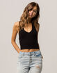 BOZZOLO Crop Rib Womens Halter Top image number 1