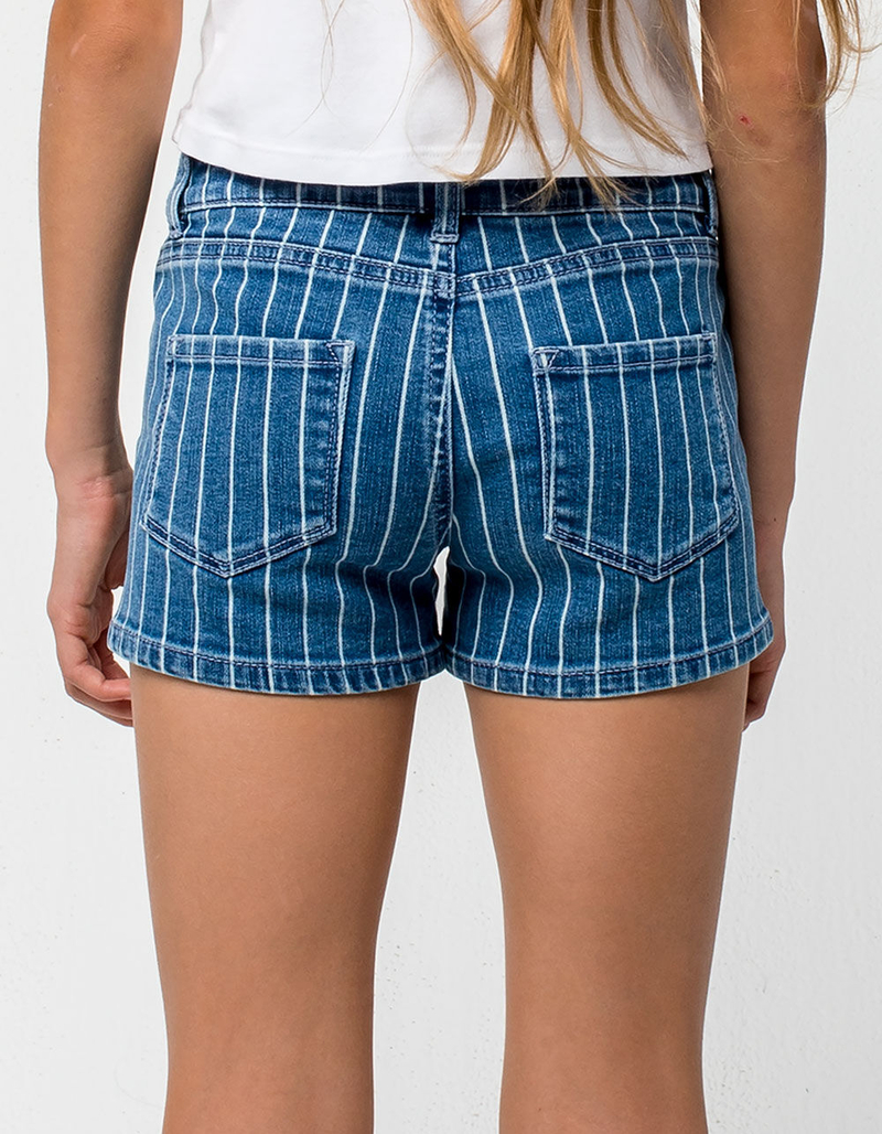 RSQ Malibu Stripe Girls Denim Shorts image number 3