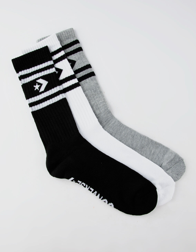 CONVERSE 3 Pack Chevron Stripe Mens Crew Socks image number 0