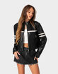 EDIKTED Rockstar Oversized Faux Leather Womens Jacket image number 1