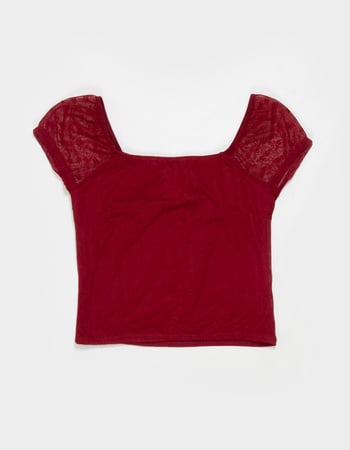 RSQ Girls Flocked Mesh Top Alternative Image
