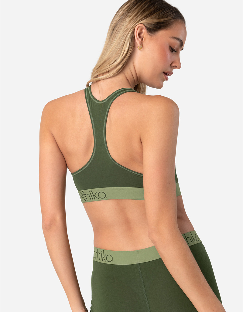 ETHIKA Army Green Sports Bra image number 3