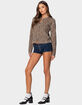 EDIKTED Zipped Up Denim Micro Shorts image number 4