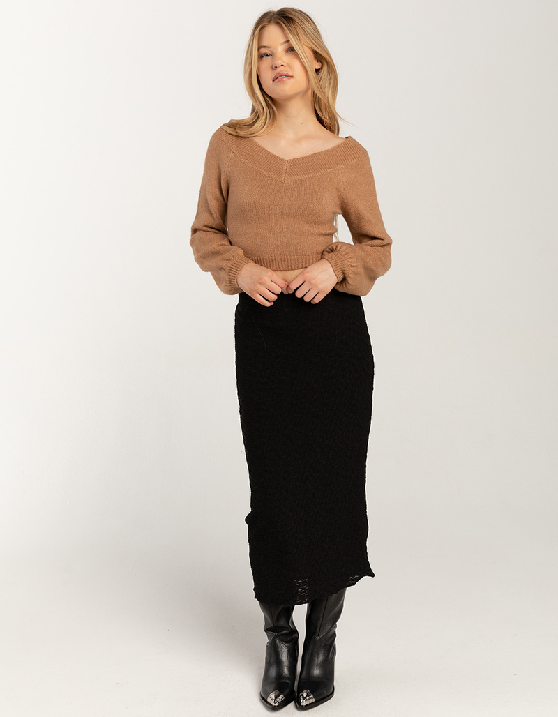 WEST OF MELROSE Textured Womens Midi Skirt image number 0
