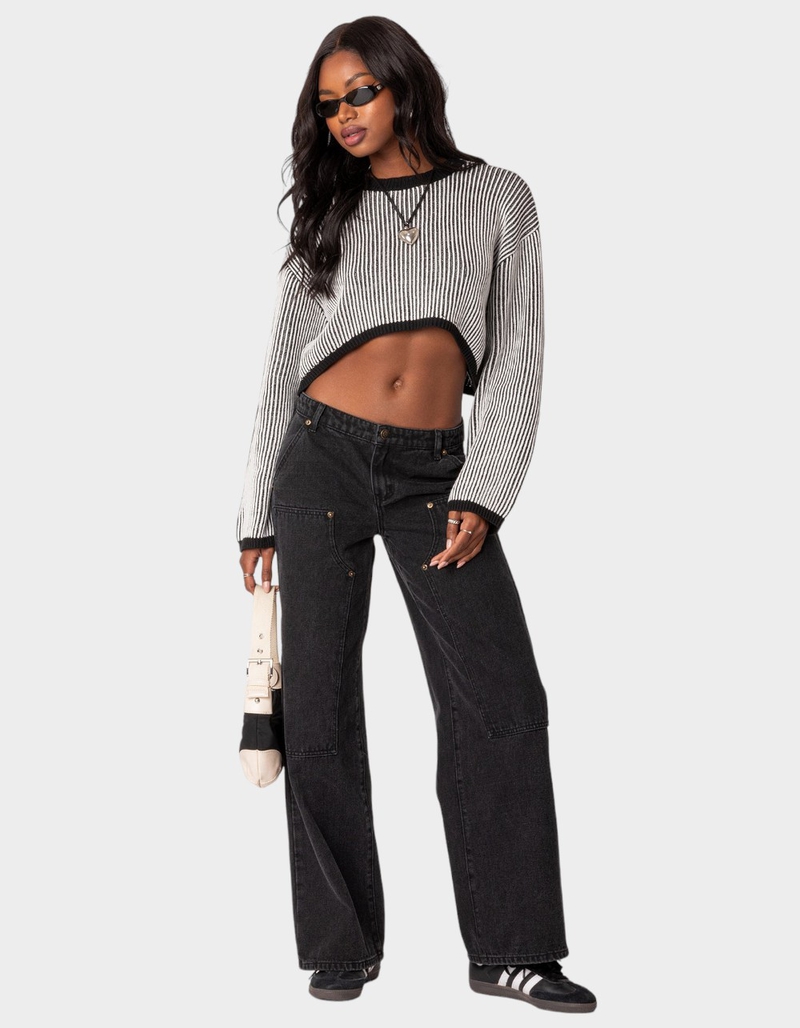 EDIKTED Ayla Low Rise Carpenter Jeans image number 1