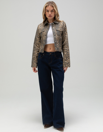 RSQ Womens Leopard Trucker Jacket Alternative Image