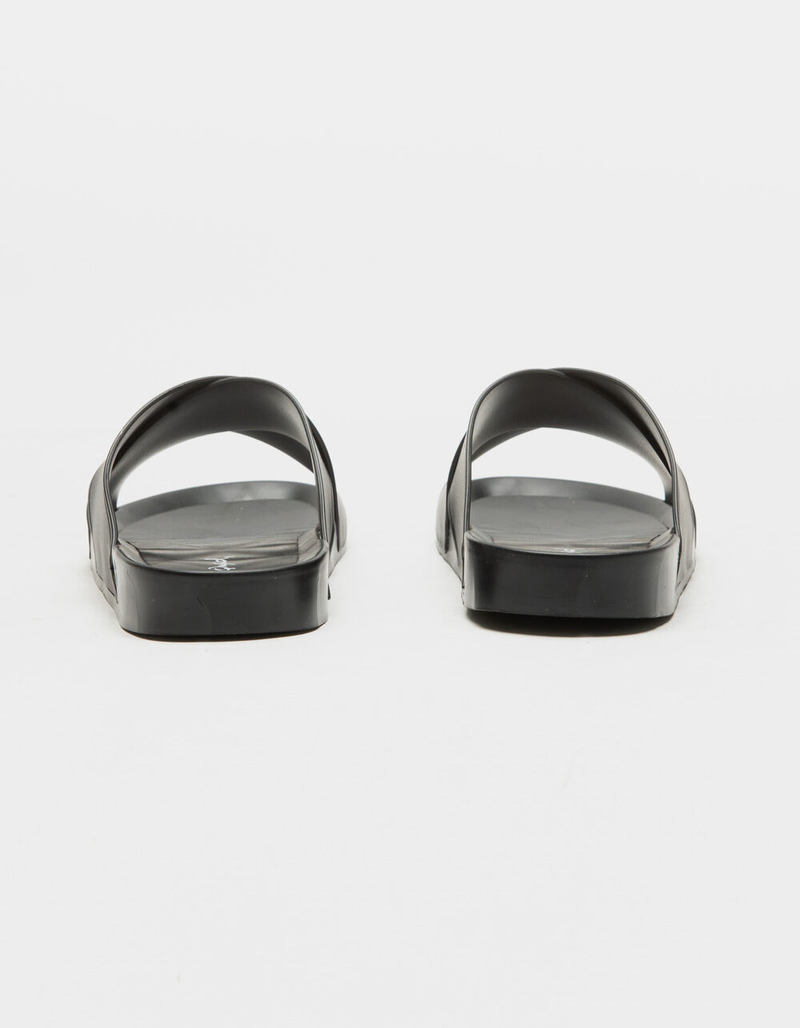 QUPID Crisscross Jelly Womens Black Slide Sandals image number 3