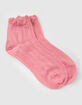 Thick-N-Sheer Womens Pink Ankle Socks image number 1