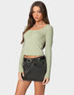 EDIKTED Jayde Ribbed Henley Top image number 3