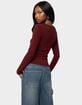 EDIKTED Larna V-Neck Ribbed Tee image number 3