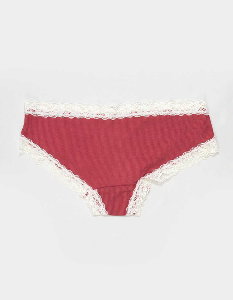 FULL TILT Rib Lace Trim Cheeky Panties image number 1