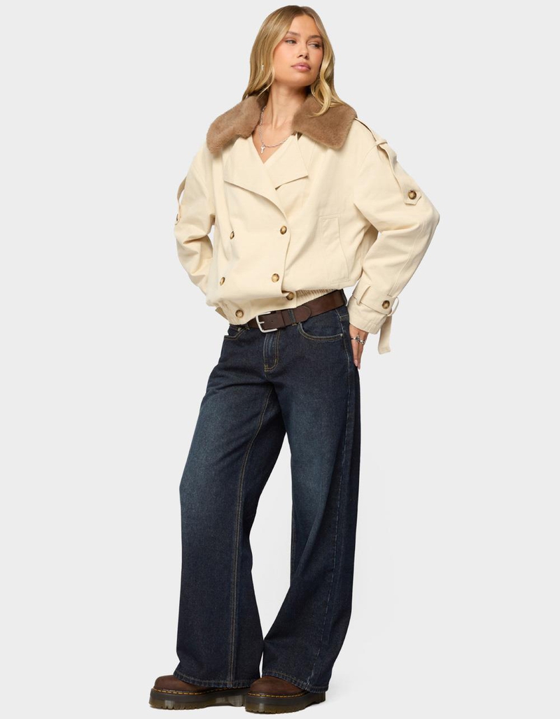 EDIKTED Raelynn Washed Low Rise Baggy Jeans image number 3