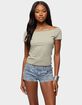 EDIKTED Kamalah Boat Neck Cotton Tee image number 1