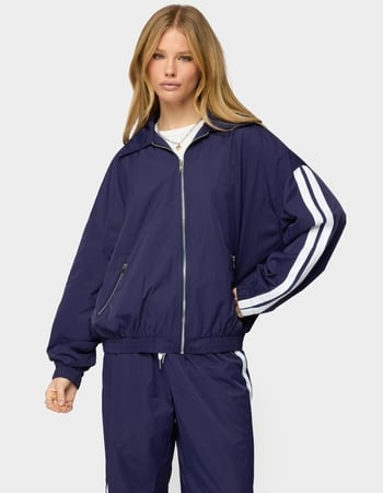 EDIKTED Kieran Stripey Nylon Track Jacket Primary Image
