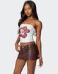 EDIKTED Wild Blossom Lace Up Mesh Corset image number 3