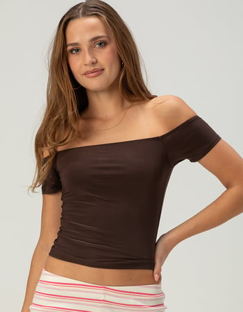 TILLYS Butter Soft Womens Off The Shoulder Top Primary Image
