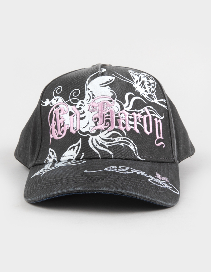 ED HARDY Butterflies Womens Snapback Hat image number 1