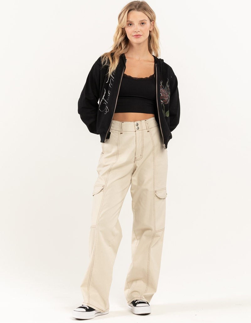 FULL TILT True Love Womens Zip-Up Crop Hoodie image number 4