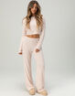 FULL TILT Pointelle Floral Lace Trim Long Sleeve Tee image number 5