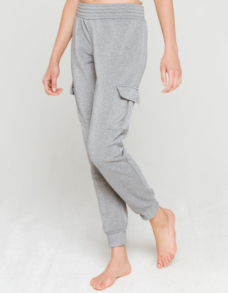 FULL CIRCLE TRENDS Cargo Womens Gray Jogger Sweatpants image number 1
