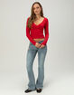 TILLYS Womens Long Sleeve Surplice Tee image number 2