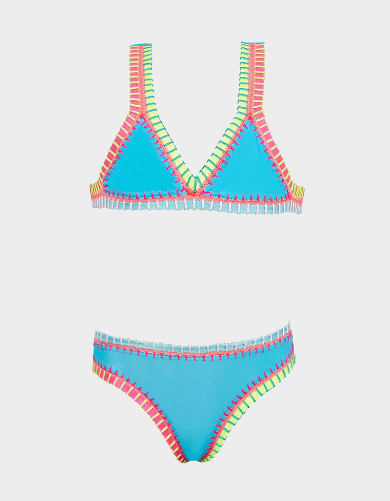 PQ SWIM Rainbow Embroidered Girls Bikini Set image number 0
