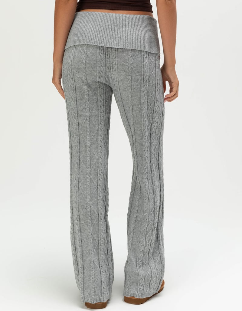 FULL TILT Cable Knit Womens Fold Over Pants image number 3