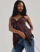 WEST OF MELROSE Womens Lace Trim Babydoll Top image number 7