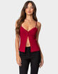 EDIKTED Crimson Lacey Split Front Top image number 1
