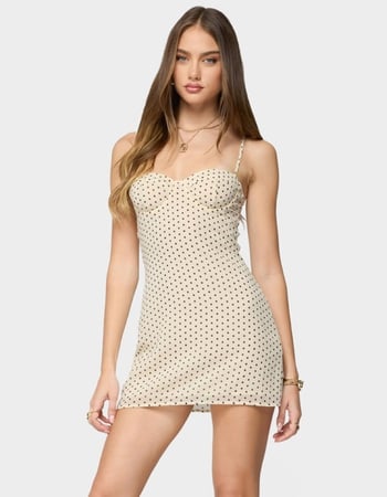 EDIKTED Polka Dot Cupped Chiffon Mini Dress Primary Image