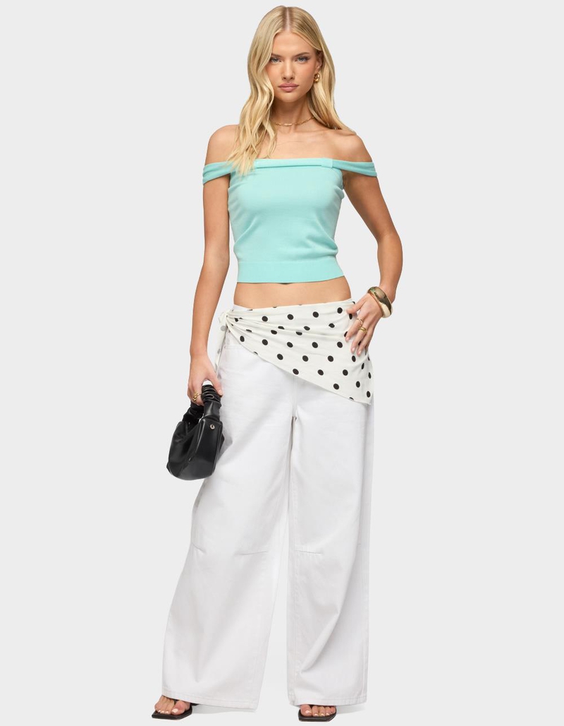 EDIKTED Sami Off Shoulder Knit Top image number 4