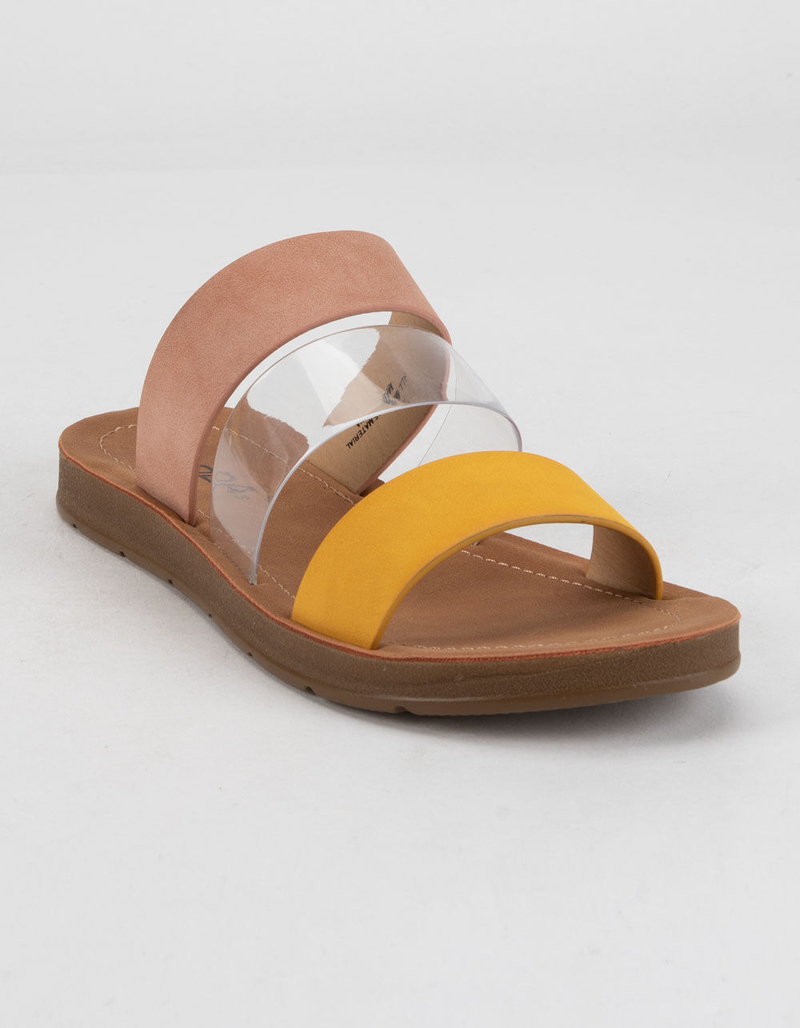 SODA 3 Strap Womens Clear Slide Sandals image number 0