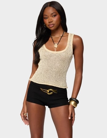 EDIKTED Eleora Sequin Knit Tank Top Primary Image