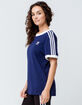 ADIDAS 3 Stripes Dark Blue Womens Ringer Tee image number 1
