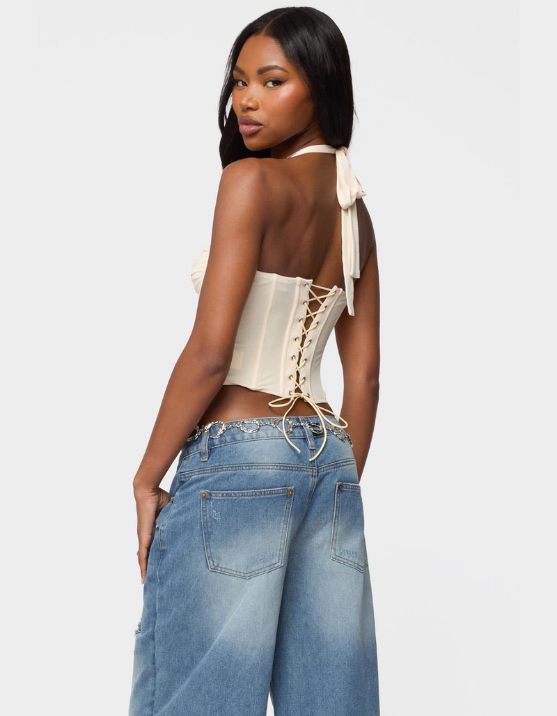 EDIKTED Abigail Ruched Halter Corset image number 2