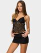 EDIKTED Sequin Sheer Mesh Babydoll Top image number 2