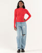 FULL TILT Essentials Womens Mock Neck Top image number 4