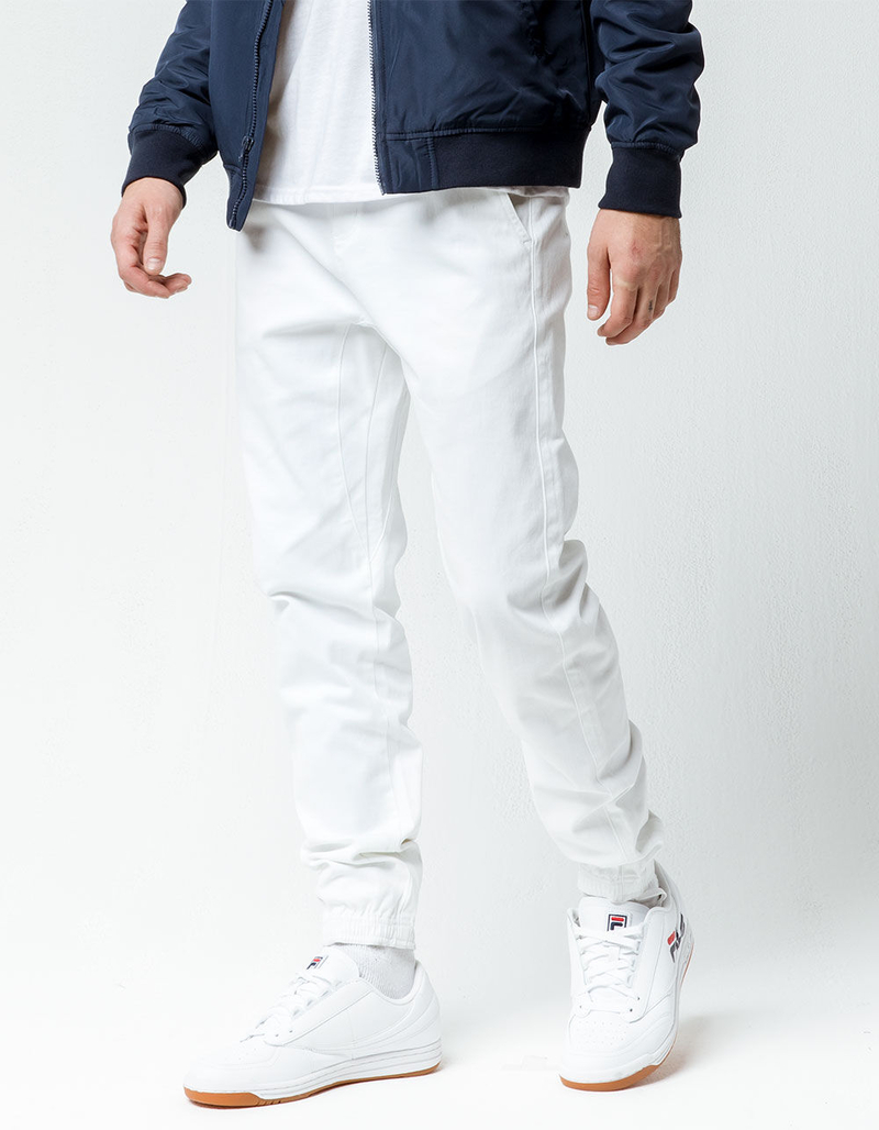 CHARLES AND A HALF Soft White Mens Twill Jogger Pants image number 0