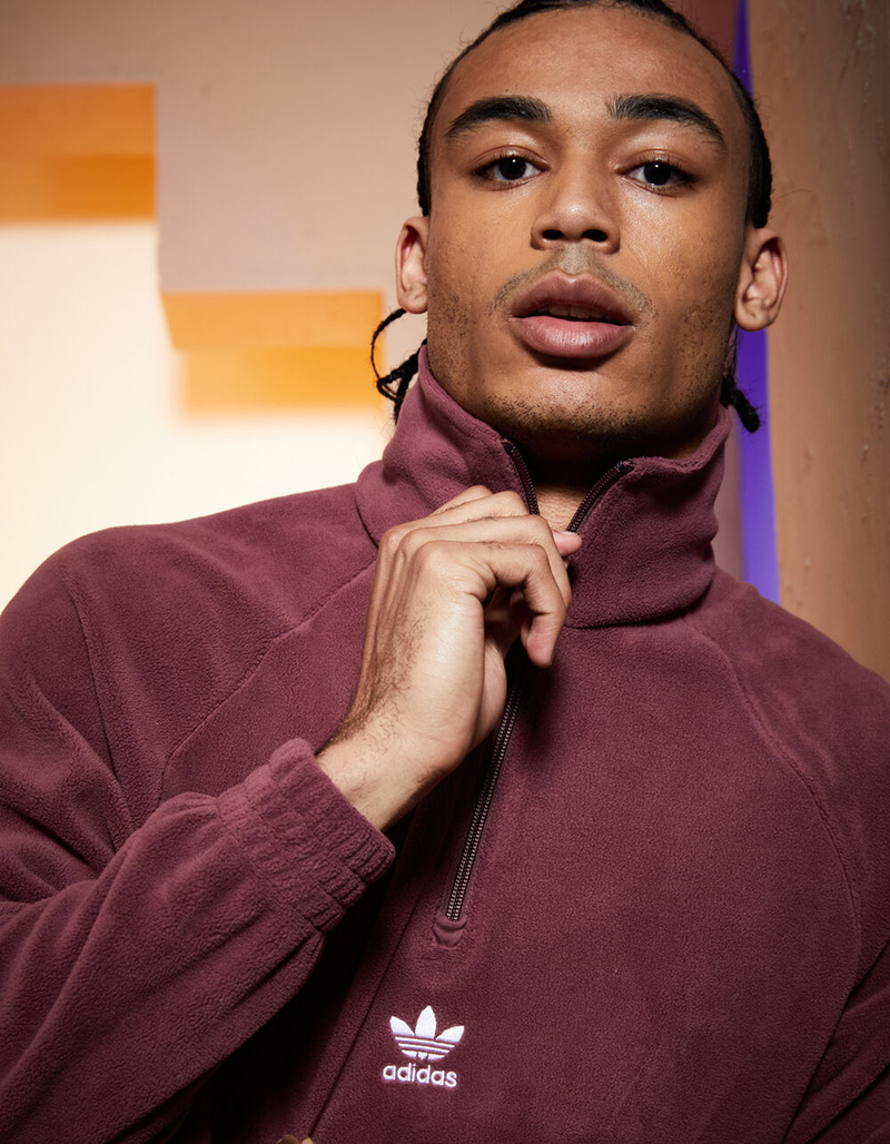 ADIDAS 1/2 Zip Fleece Teddy Mens Sweatshirt image number 3