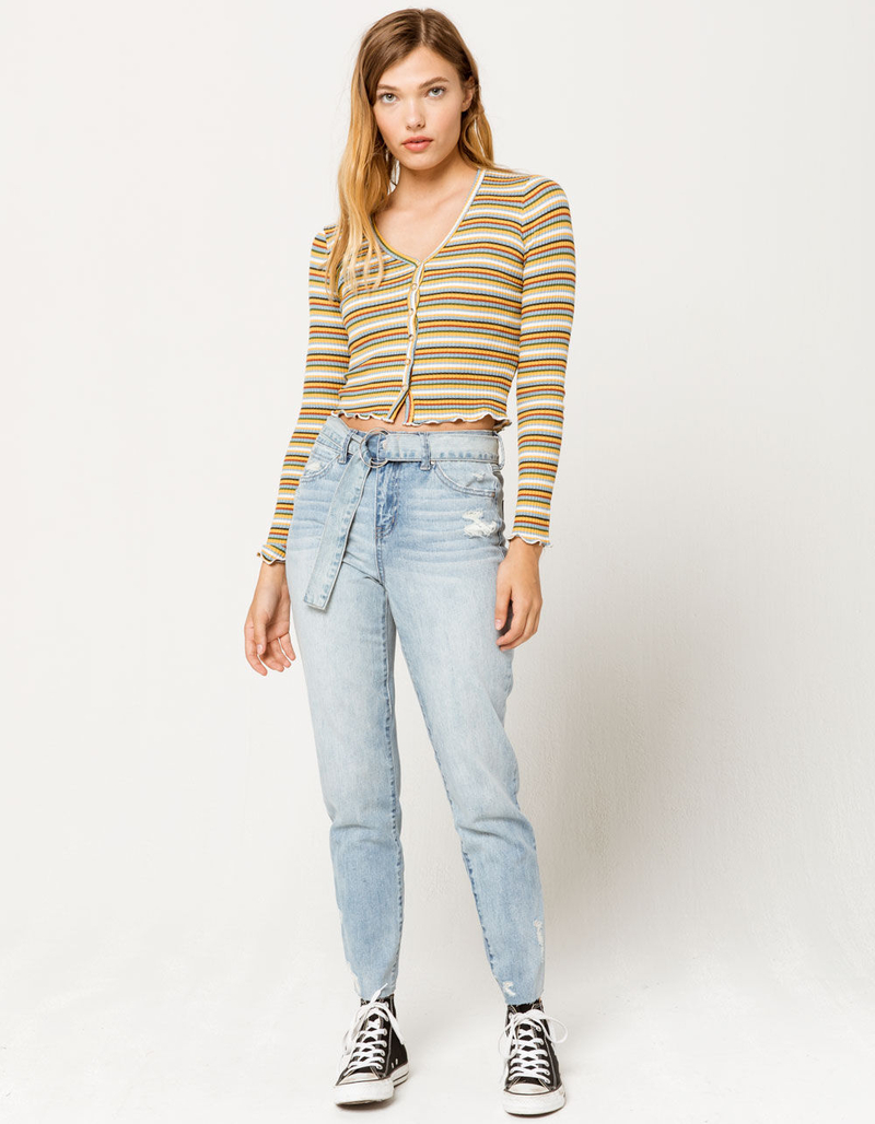 SKY AND SPARROW Stripe Womens Knit Top image number 4