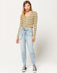SKY AND SPARROW Stripe Womens Knit Top image number 5
