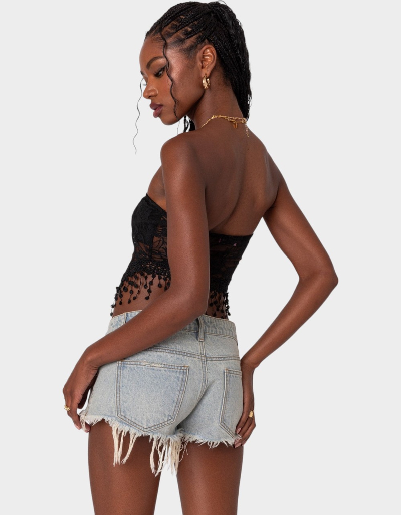EDIKTED India Sheer Lace Strapless Top image number 3
