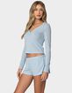 EDIKTED Keely Pointelle Henley Top image number 3