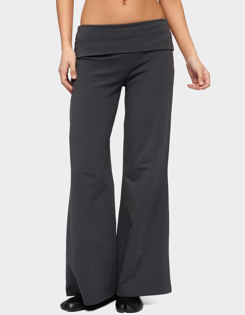 EDIKTED Petite Wide Leg Fold Over Pants image number 0
