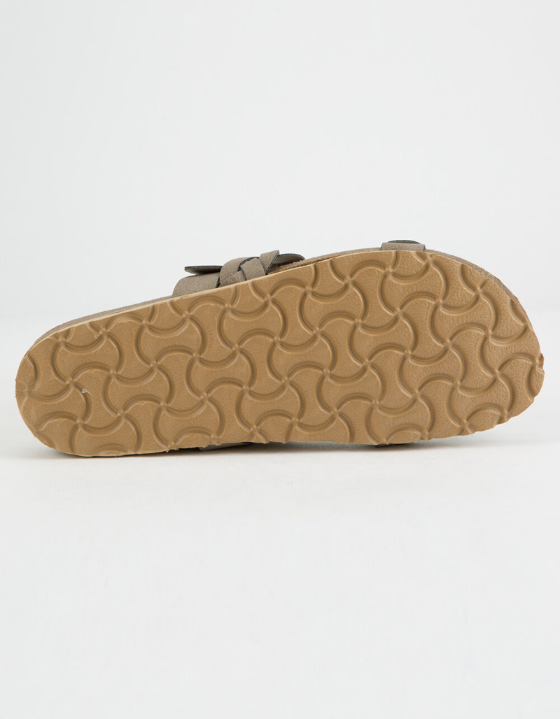 SODA Braided Strap Buckle Taupe Womens Sandals image number 4